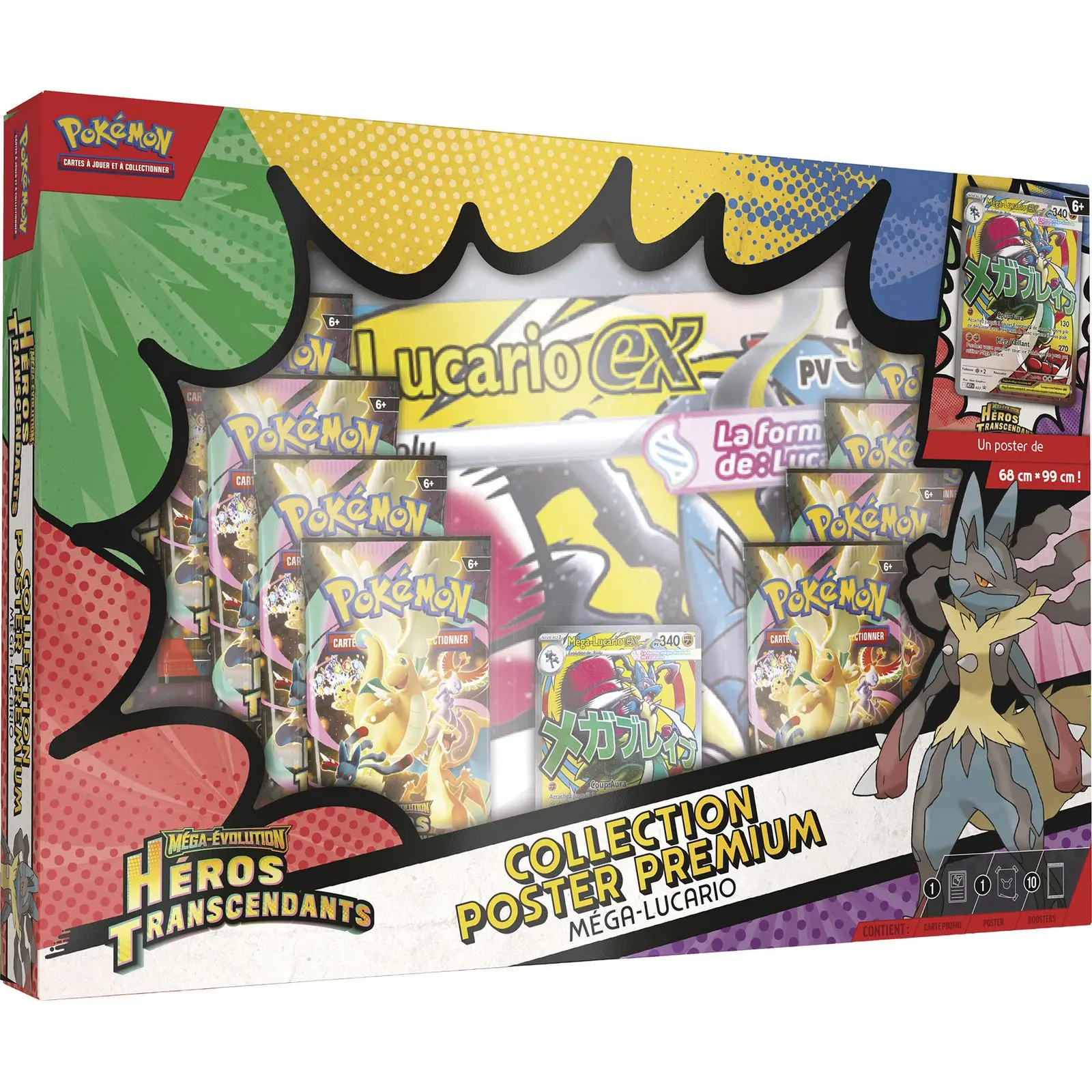 Case de 6 coffret Mega Gardevoir et Lucario Heros transcendants