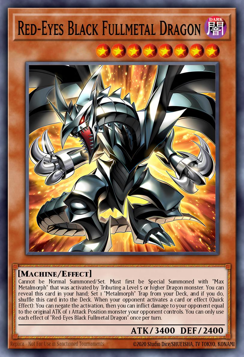 Dragon de Métal Noir Entier aux Yeux Rouges (V.1 - Ultra Rare)